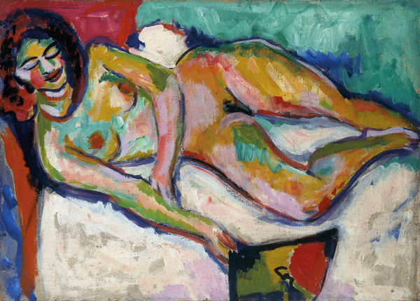 Liegender Akt mit Fächer von Ernst Ludwig Kirchner