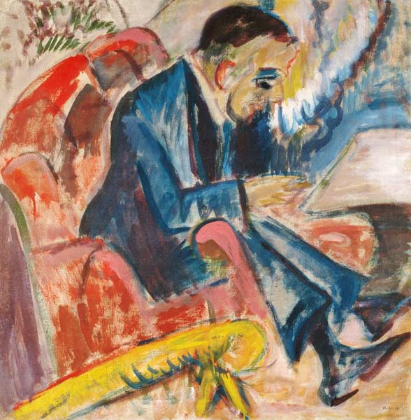 Sitzender Mann auf Parkbank. von Ernst Ludwig Kirchner