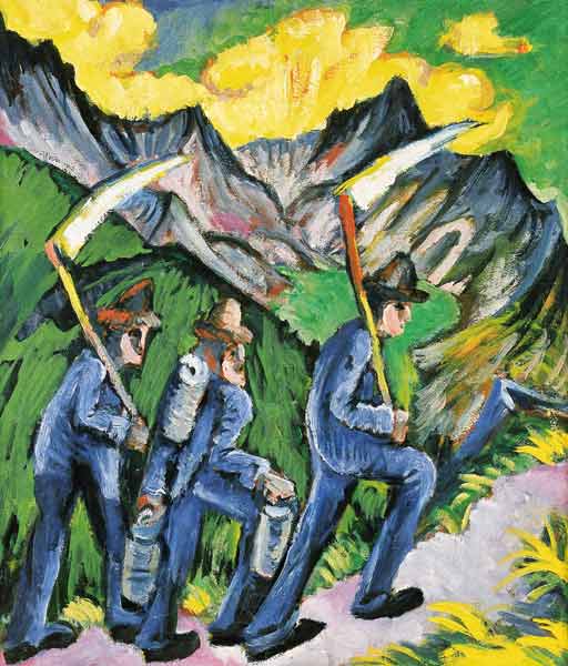 Alpleben (Seitentafel eines Triptychons) von Ernst Ludwig Kirchner