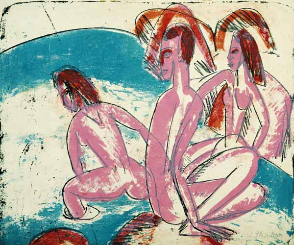 Badende an Steinen von Ernst Ludwig Kirchner