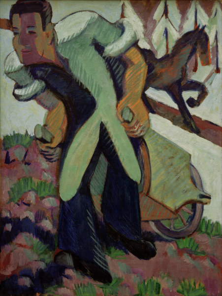 Bauer mit Schubkarren von Ernst Ludwig Kirchner