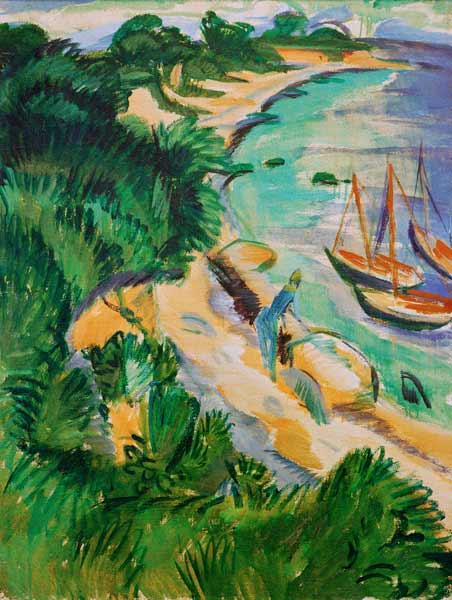 Fehmarnbucht mit Booten von Ernst Ludwig Kirchner