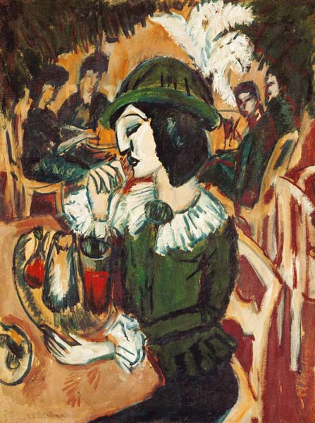 Grüne Dame im Gartencafé von Ernst Ludwig Kirchner
