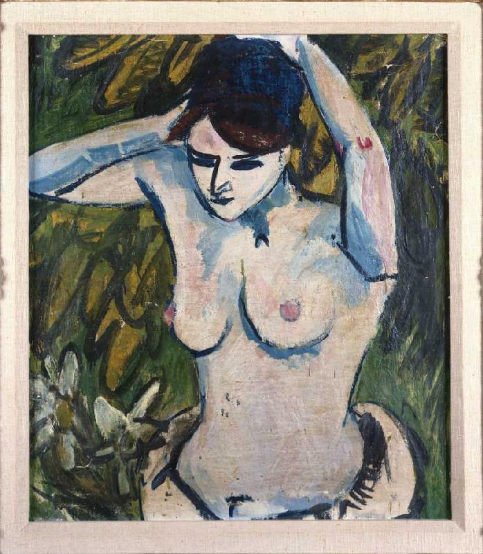 Halbakt mit erhobenen Armen von Ernst Ludwig Kirchner