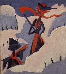 Hexe und Vogelscheuche im Schnee von Ernst Ludwig Kirchner