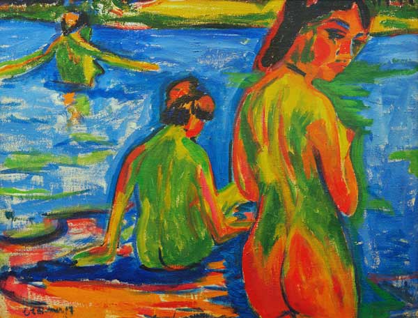 Im See badende Mädchen von Ernst Ludwig Kirchner