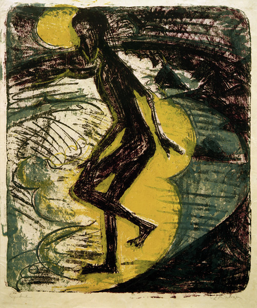 Ins Meer steigender Mann von Ernst Ludwig Kirchner