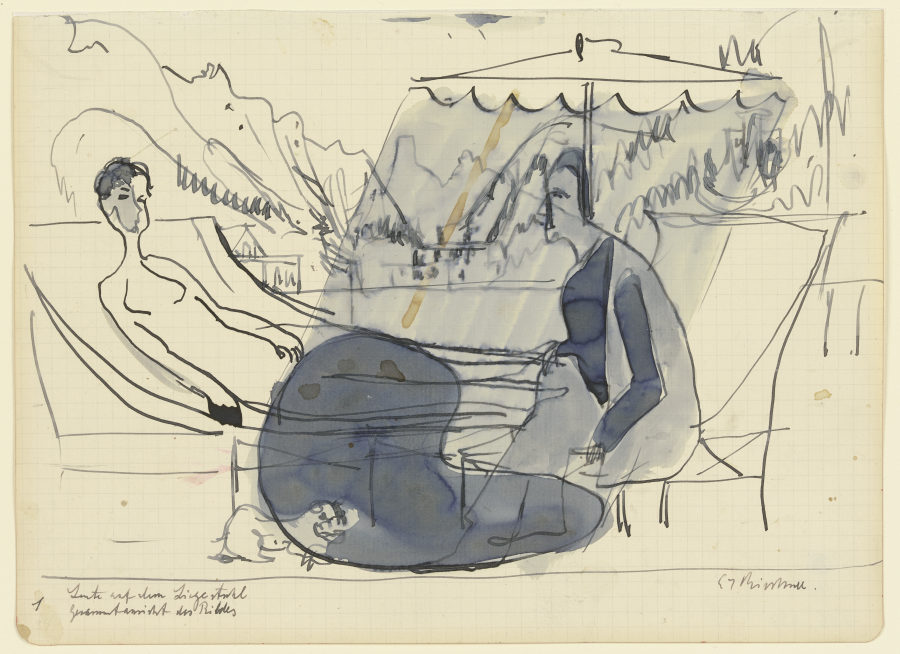 Leute auf dem Liegestuhl von Ernst Ludwig Kirchner