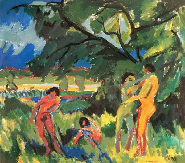 Nudes Playing under Tree von Ernst Ludwig Kirchner