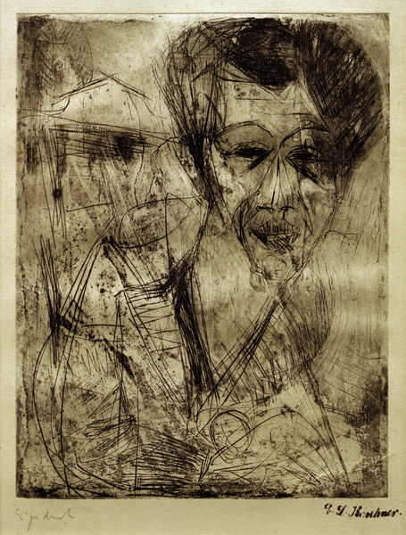 Selbstbildnis (zeichnend) von Ernst Ludwig Kirchner