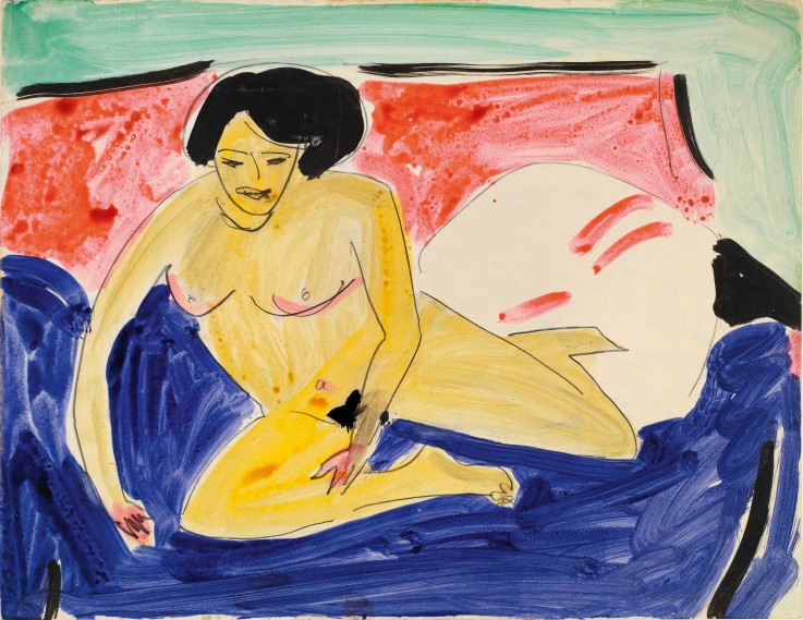 Sitzender Akt auf Diwan von Ernst Ludwig Kirchner