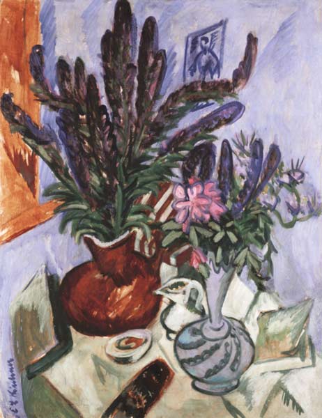 Stillleben mit Blumenvasen von Ernst Ludwig Kirchner
