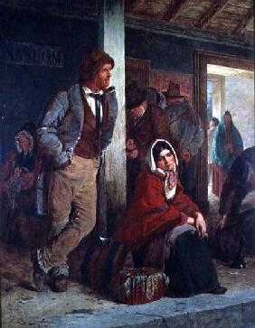 Irish Emigrants Waiting for a Train 1864