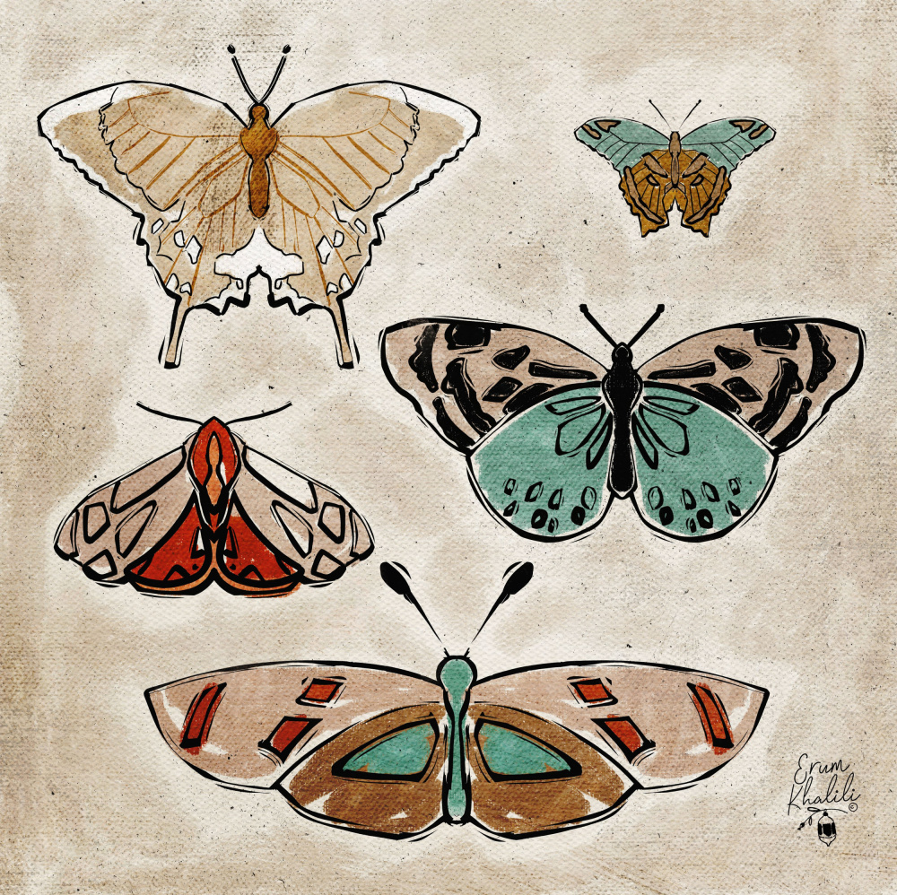 Vintage Schmetterlinge Erum Khalili.png von Erum Khalili