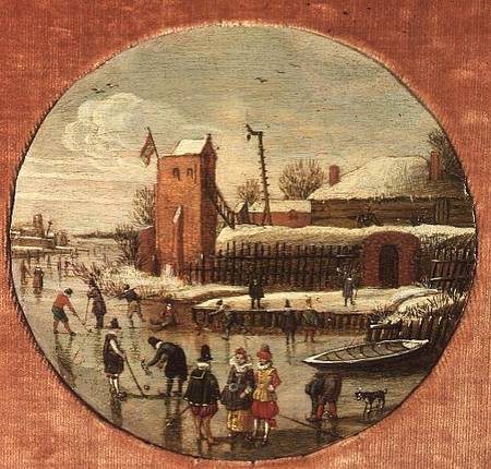 Winter Landscape with Skaters (panel) von Esaias van de Velde