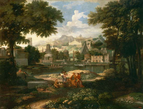 Landscape with Moses Saved from the River Nile von Etienne Allegrain