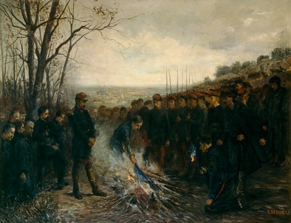 General Lapasset (1817-75) burning his flags, 26th October 1870 von Etienne Dujardin-Beaumetz