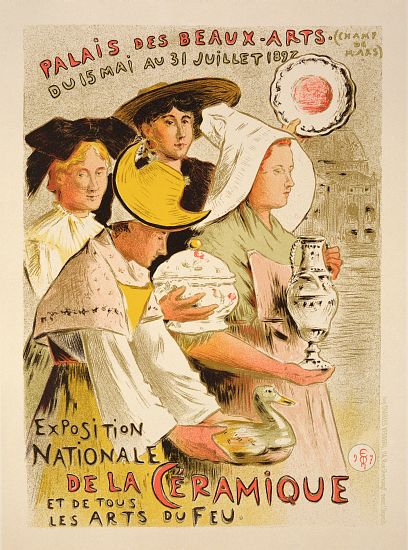 Reproduction of a poster advertising the 'National Exhibition of Ceramics' von Etienne Moreau-Nelaton
