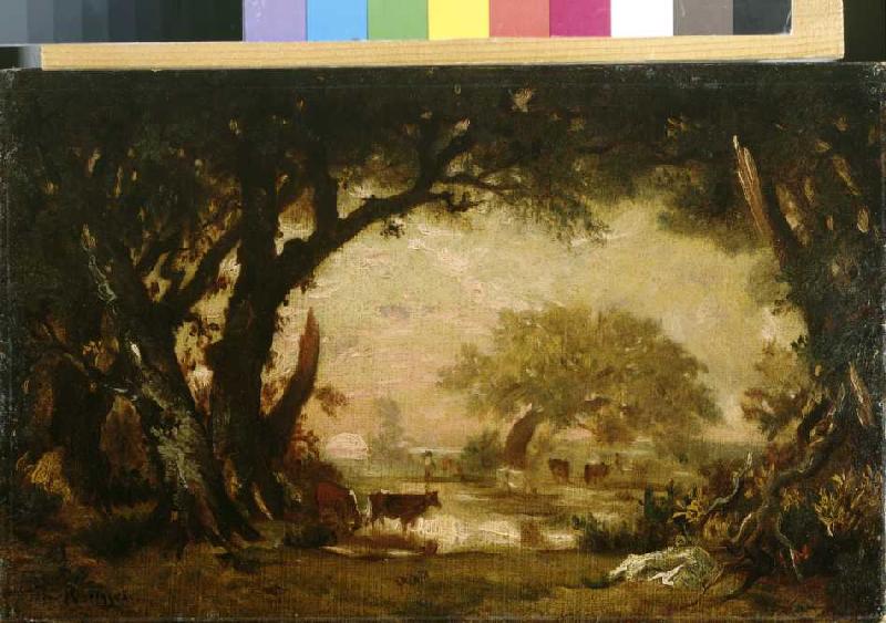 Lichtung im Wald von Fontainebleau von Etienne-Pierre Théodore Rousseau