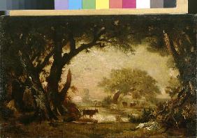 Lichtung im Wald von Fontainebleau Um 1848