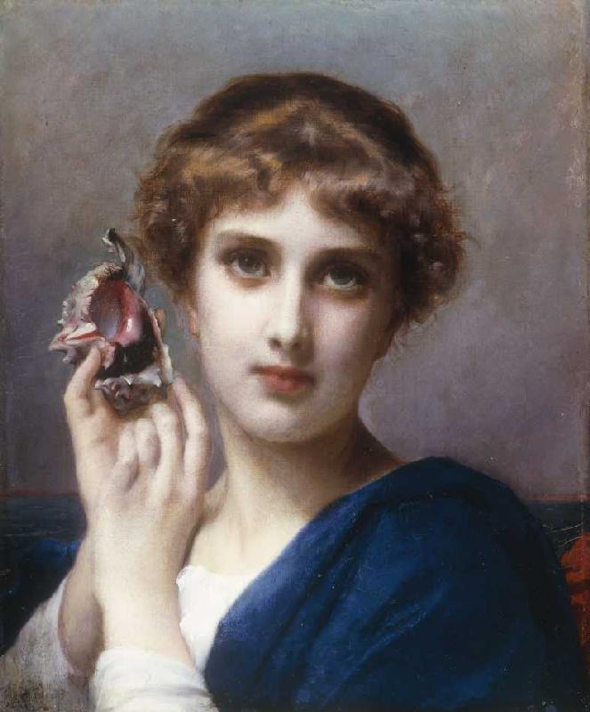 Frau mit einer Muschel. von Etienne Adolphe Piot