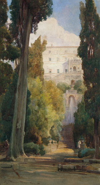 The Villa d'Este, Tivoli von Ettore Roesler Franz