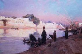Washerwomen on the banks of the Nile
