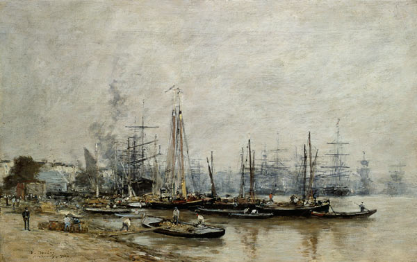 Im Hafen von Bordeaux. von Eugène Boudin