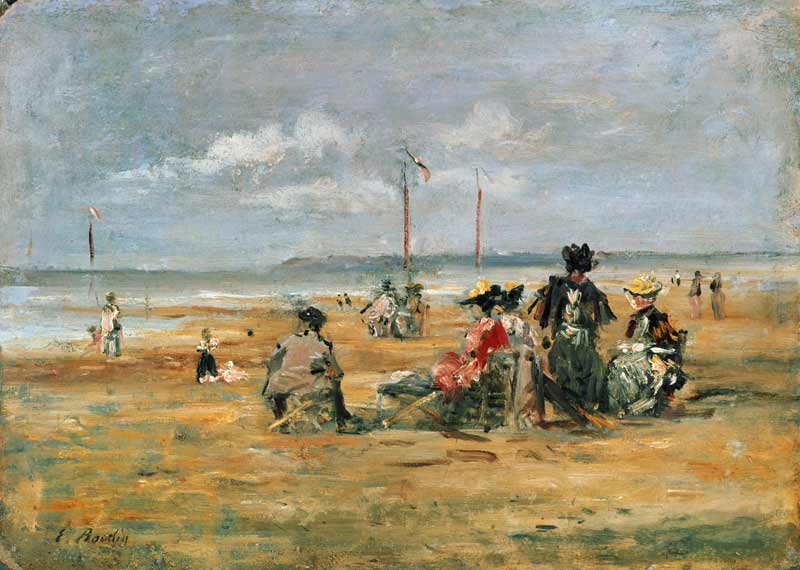 Am Strand von Trouville von Eugène Boudin
