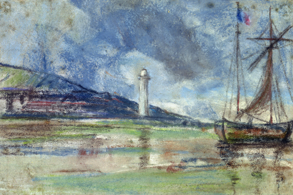 The Lighthouse at Honfleur von Eugène Boudin