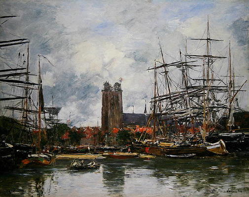 A French Port, 1884 (oil on canvas) von Eugène Boudin