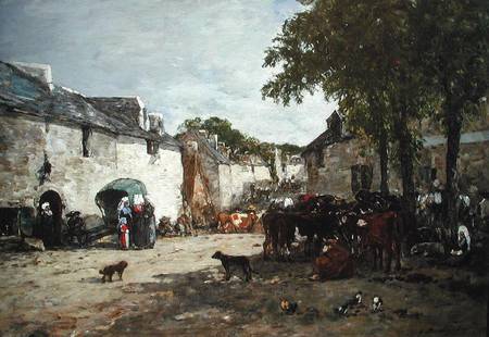 Animal Market at Daoulas von Eugène Boudin