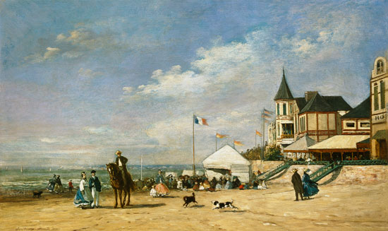 The Beach at Trouville von Eugène Boudin