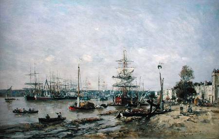 Bordeaux - Quay and Port von Eugène Boudin