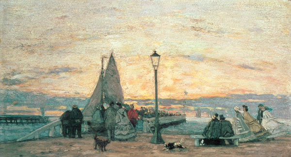 The Jetty at Trouville: Sunset von Eugène Boudin