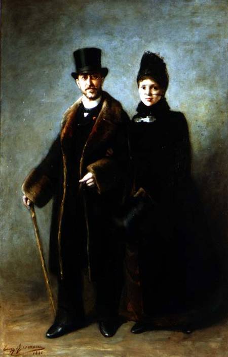Heinrich Schliemann (1822-90) and his Wife von Eugene Broerman