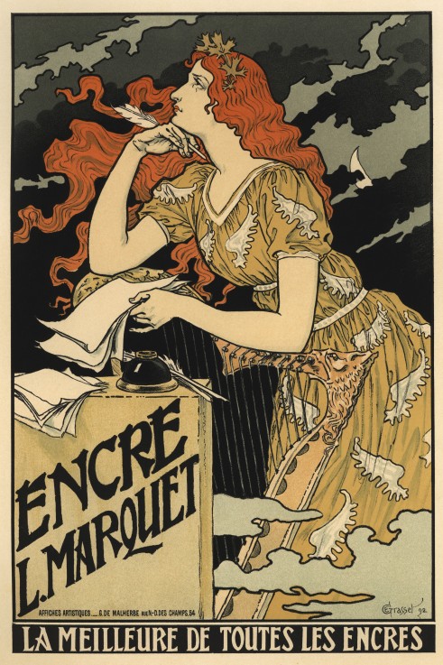 Encre L. Marquet (Plakat) von Eugene Grasset