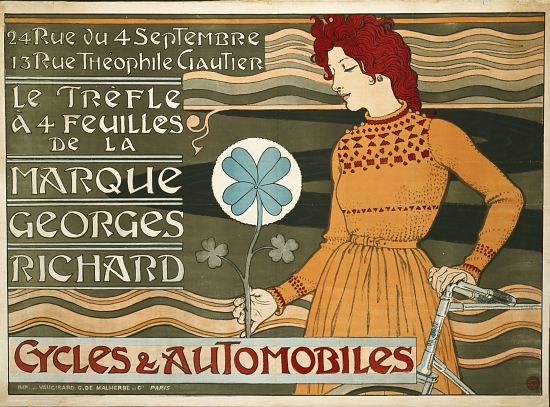 German advertisement for 'Georges-Richard' brand bicycles and cars, printed by E. Dubois von Eugene Grasset