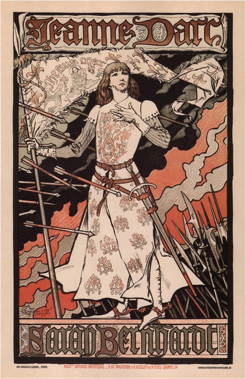 Sarah Bernhardt als Jeanne d'Arc von Eugene Grasset