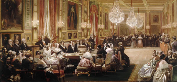 Konzert in der Galerie des Guise im Chateau d'Eu zu Ehren der Königin von England am 4. September 18 von Eugène Louis Lami