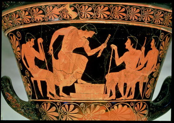 A Musical Contest, detail from an Attic red-figure calyx-krater, from Cervetri, Italy, c.510 BC (pot von Euphronios