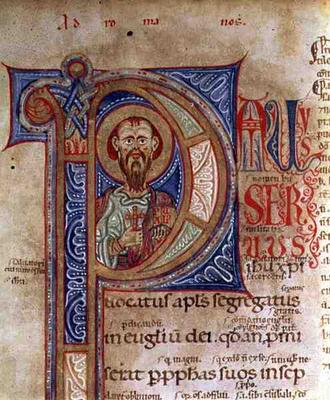Epistle of St. Paul, 12th century (vellum) von European School, (12th century)