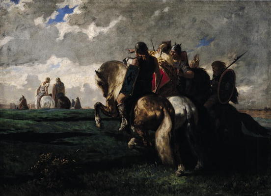 The Barbarians Before Rome (oil on canvas) von Evariste Vital Luminais