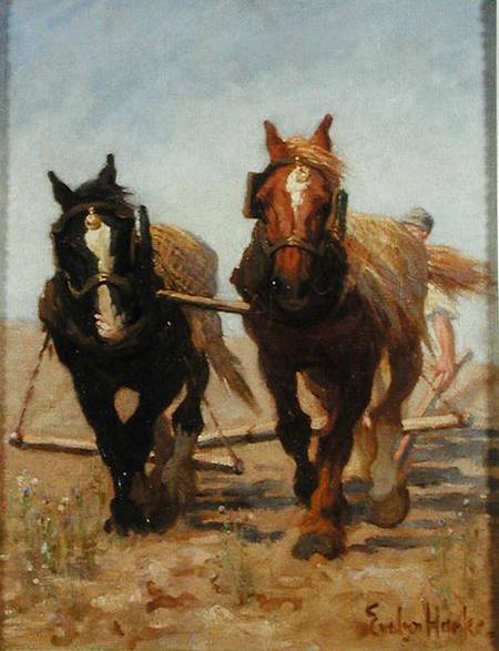 The Ploughing Team, Sussex Downs von Evelyn Harke