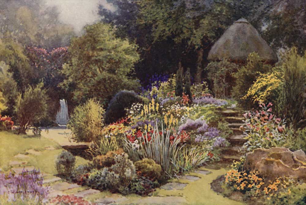 Der japanische Garten, Rufford Abbey von E.W. Haslehust