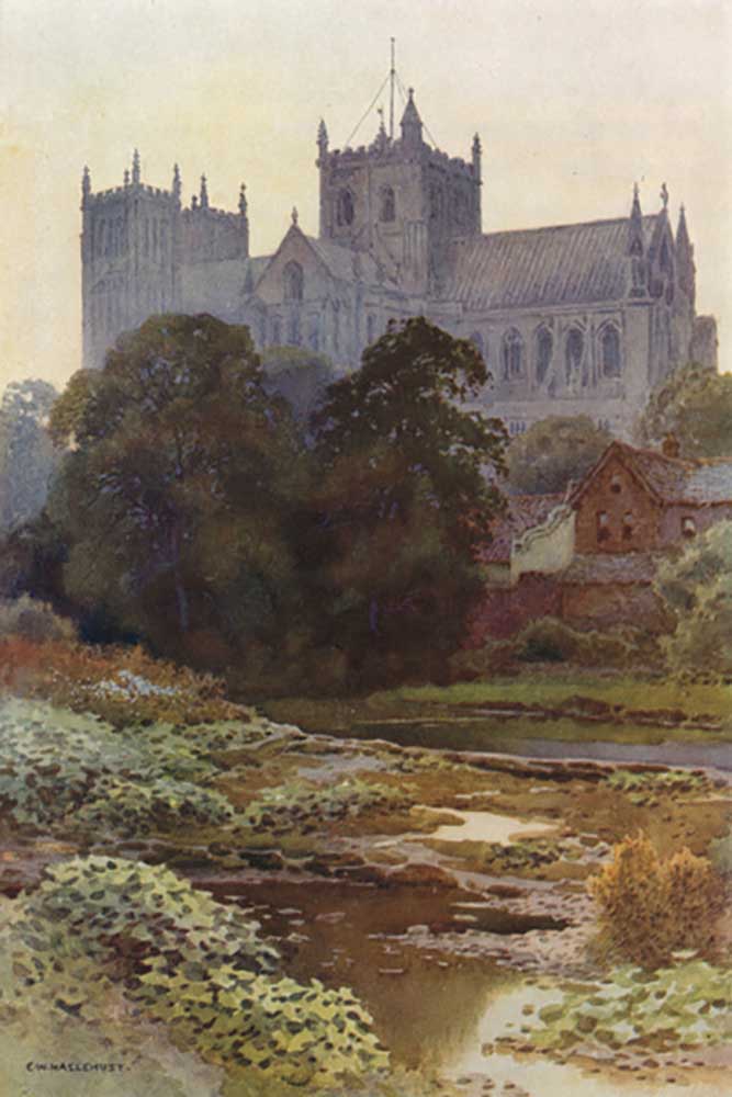 Ripon-Münster vom Fluss von E.W. Haslehust