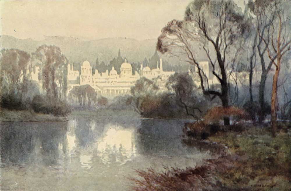 Whitehall aus dem St. Jamess Park von E.W. Haslehust