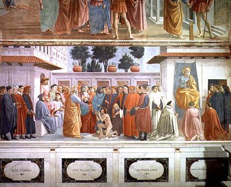 The Raising of the Son of Theophilus, the King of Antioch, and St. Peter Enthroned as First Bishop o von F. Masaccio