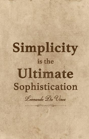 Da Vinci zitiert Einfachheit