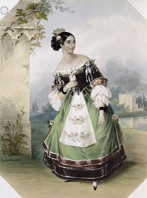 Emma Albertazzi as Zerlina in 'Don Giovanni', printed by Charles Joseph Hullmandel (1789-1850) 1837 von Fanny Corbaut
